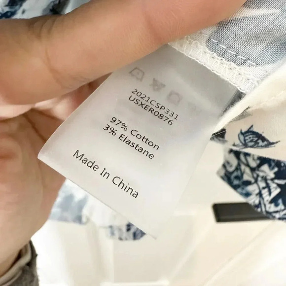 ERDEM X UNIVERSAL STANDARD Size M Kalina Short Sleeve Blue Floral Ruffle Top - Picture 6 of 9